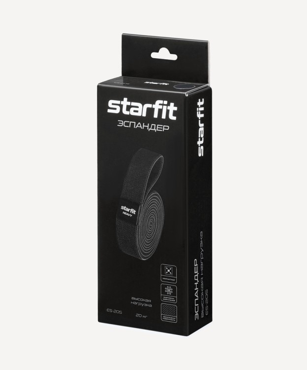 Эспандеры для кроссфита Starfit ES-205, высокая нагрузка, текстиль, черный (2113738)