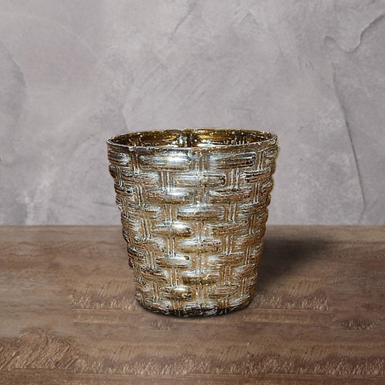 Подсвечник HD-AM379, стекло, Antique silver, ROOMERS FURNITURE
