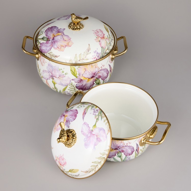 Набор кастрюль agness эмалированных серия "irises", 4пр. 2,1л и 3,8л Agness (950-603) Набор кастрюль agness эмалированных серия "irises", 4пр. 2,1л и 3,8л Agness (950-603)