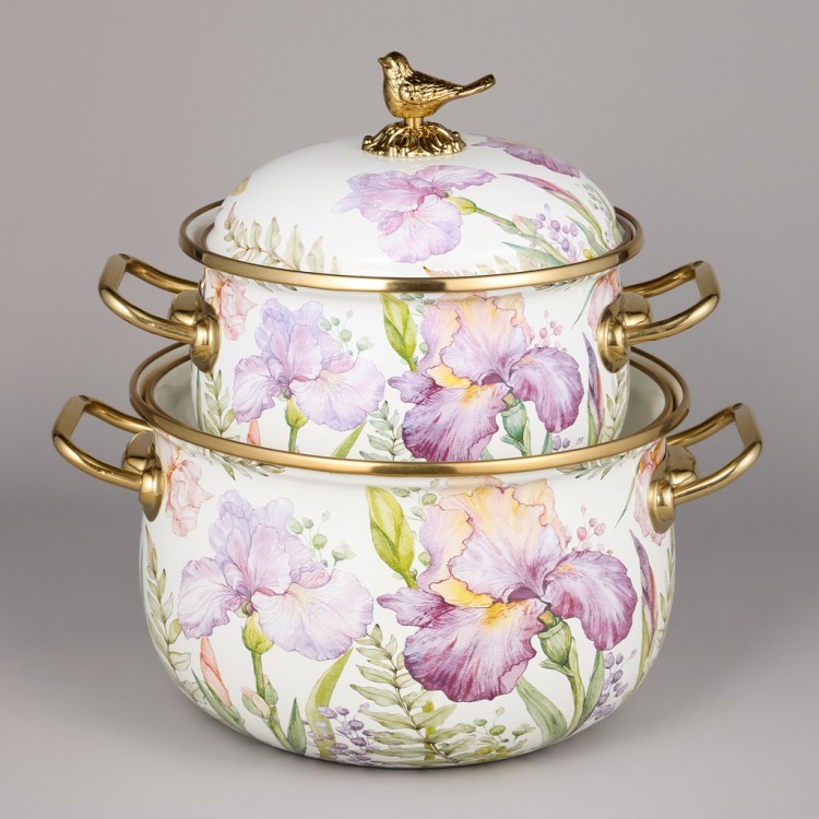 Набор кастрюль agness эмалированных серия "irises", 4пр. 2,1л и 3,8л Agness (950-603) Набор кастрюль agness эмалированных серия "irises", 4пр. 2,1л и 3,8л Agness (950-603)
