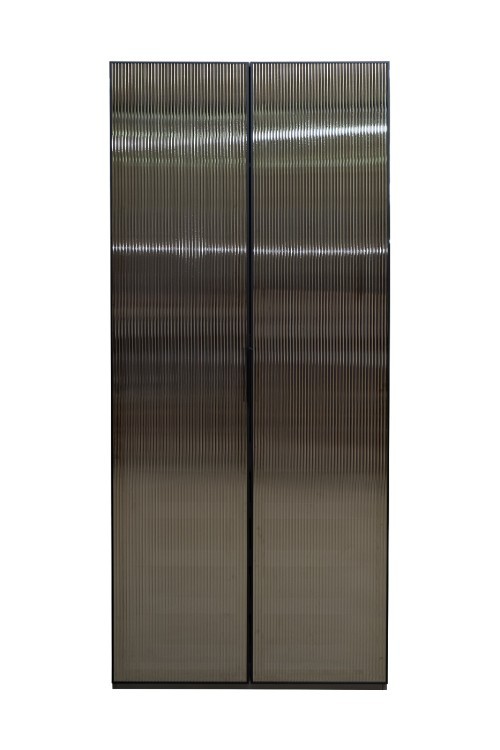 GD-10012-6-2 Шкаф Alto двухд c выдвиж ящик, цвет серый Кобальт, двер стекло(рифленое) 100*57*230.5см (TT-00016269)