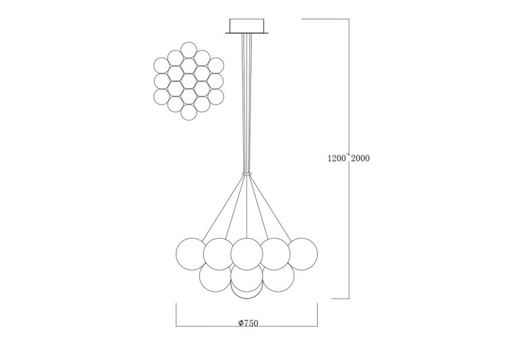 Светильник подвесной "Globo" d.70см, металл цвет золото (TT-00013008)