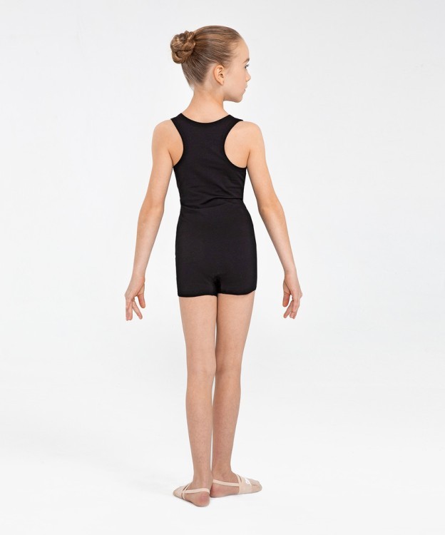 Купальник гимнастический Eva, без рукавов, хлопок, черный, детский (794818)