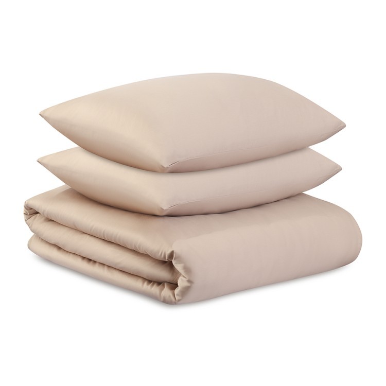 Комплект постельного белья из премиального сатина бежевого цвета из коллекции essential, 200х220 см (79817)