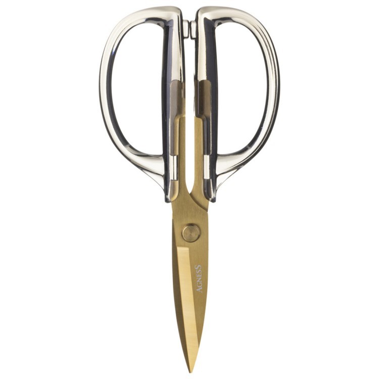 Кухонные ножницы цвет серый, титановое покрытие лезвия, 19,5 см Agness (671-034)