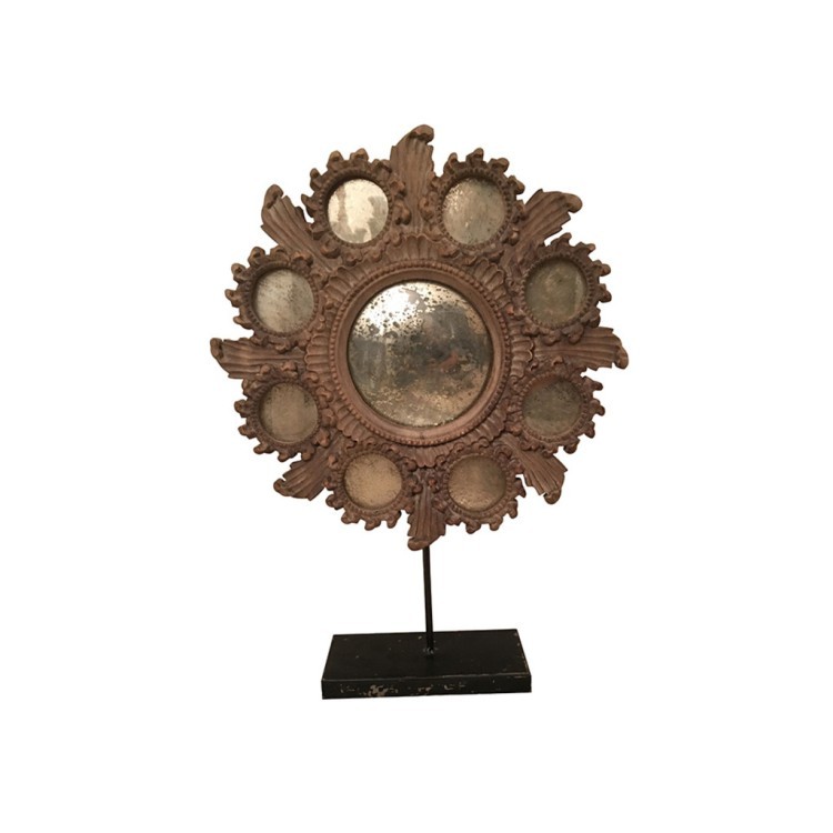 Зеркало MM-41, массив дерева, металл, OLD GARDEN WOOD & ANTIC BLACK STAND, ROOMERS FURNITURE Зеркало MM-41, массив дерева, металл, OLD GARDEN WOOD & ANTIC BLACK STAND, ROOMERS FURNITURE