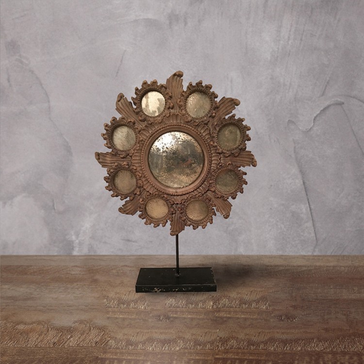 Зеркало MM-41, массив дерева, металл, OLD GARDEN WOOD & ANTIC BLACK STAND, ROOMERS FURNITURE Зеркало MM-41, массив дерева, металл, OLD GARDEN WOOD & ANTIC BLACK STAND, ROOMERS FURNITURE