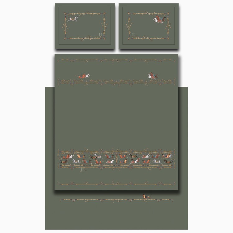 Кпб, евро, "passage" зеленый, сатин, хлопок 100%, подод.200х220-1шт, пр.240х240-1шт, нав.50х70-2шт Lefard (989-001-02)