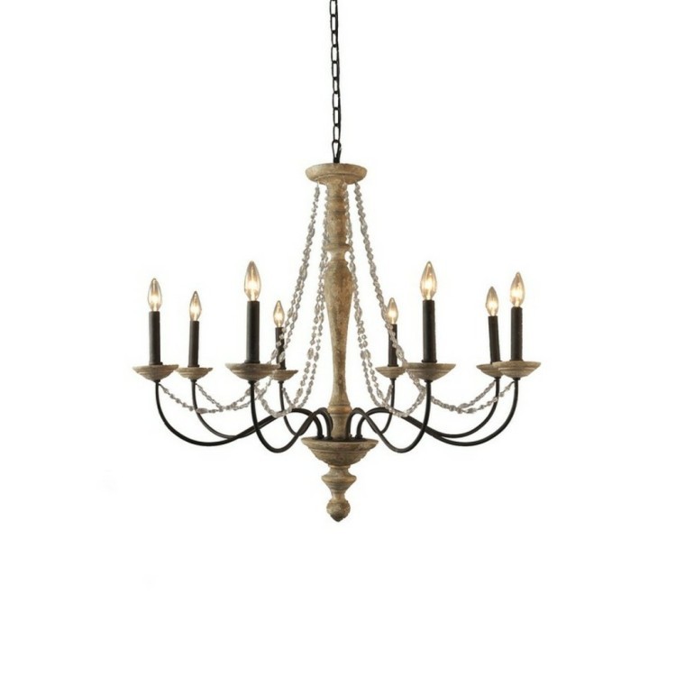 Люстра MD2095-8NCR-DRC, металл, стекло, дерево, Antique green/antique brown, ROOMERS FURNITURE Люстра MD2095-8NCR-DRC, металл, стекло, дерево, Antique green/antique brown, ROOMERS FURNITURE