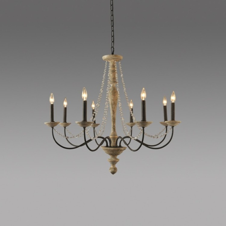 Люстра MD2095-8NCR-DRC, металл, стекло, дерево, Antique green/antique brown, ROOMERS FURNITURE Люстра MD2095-8NCR-DRC, металл, стекло, дерево, Antique green/antique brown, ROOMERS FURNITURE