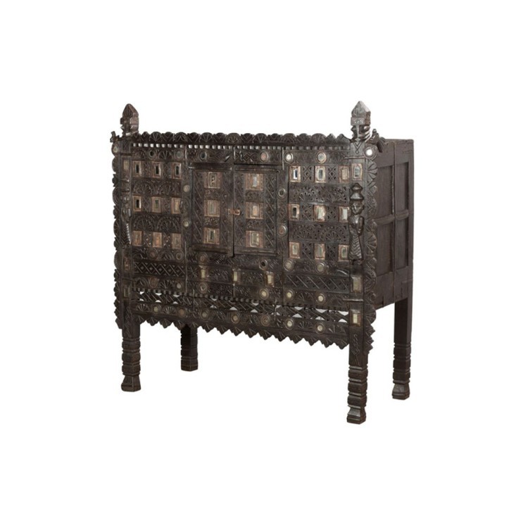 Консоль XIX век, Индия PR003, Тиковое дерево, dark brown, ROOMERS ANTIQUE