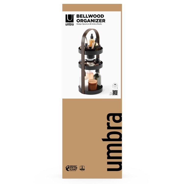 Органайзер для косметики bellwood, 20х50 см, черный/орех (76809)