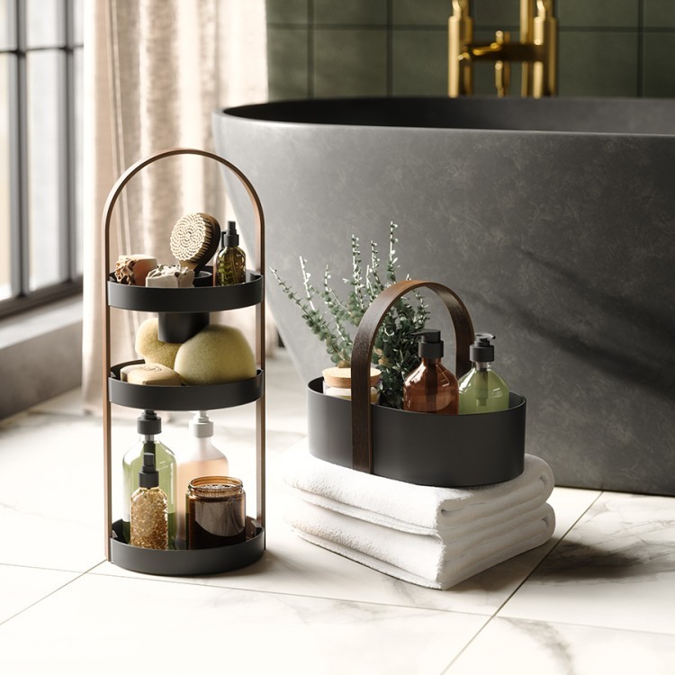 Органайзер для косметики bellwood, 20х50 см, черный/орех (76809)