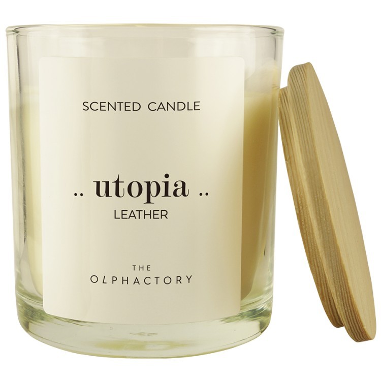 Свеча ароматическая the olphactory, utopia, leather, 40 ч (75495)