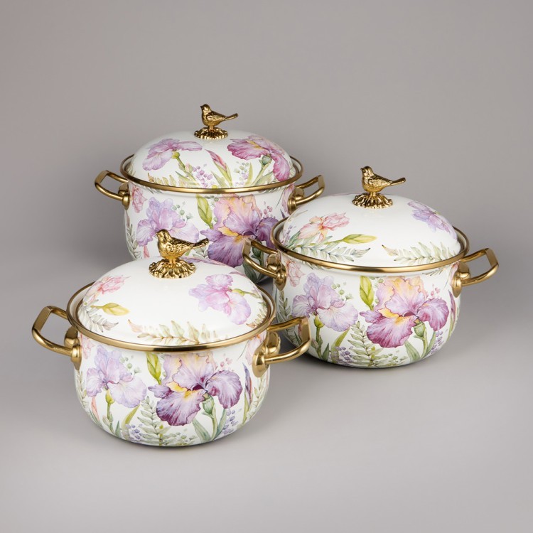 Набор кастрюль agness эмалированных серия "irises", 6пр. 2,1л, 2,8л и 3,8л Agness (950-607) Набор кастрюль agness эмалированных серия "irises", 6пр. 2,1л, 2,8л и 3,8л Agness (950-607)