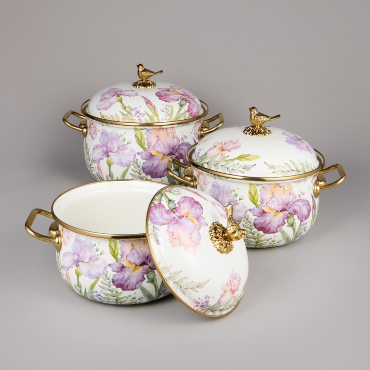 Набор кастрюль agness эмалированных серия "irises", 6пр. 2,1л, 2,8л и 3,8л Agness (950-607) Набор кастрюль agness эмалированных серия "irises", 6пр. 2,1л, 2,8л и 3,8л Agness (950-607)