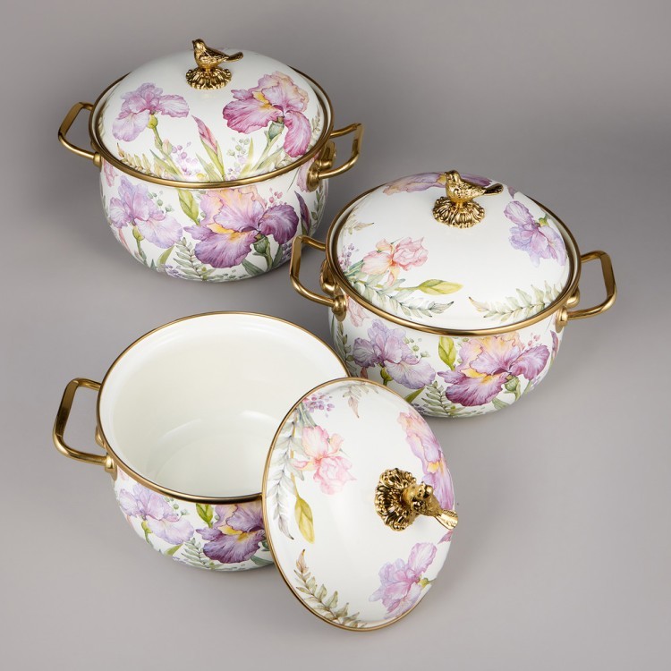 Набор кастрюль agness эмалированных серия "irises", 6пр. 2,1л, 2,8л и 3,8л Agness (950-607) Набор кастрюль agness эмалированных серия "irises", 6пр. 2,1л, 2,8л и 3,8л Agness (950-607)