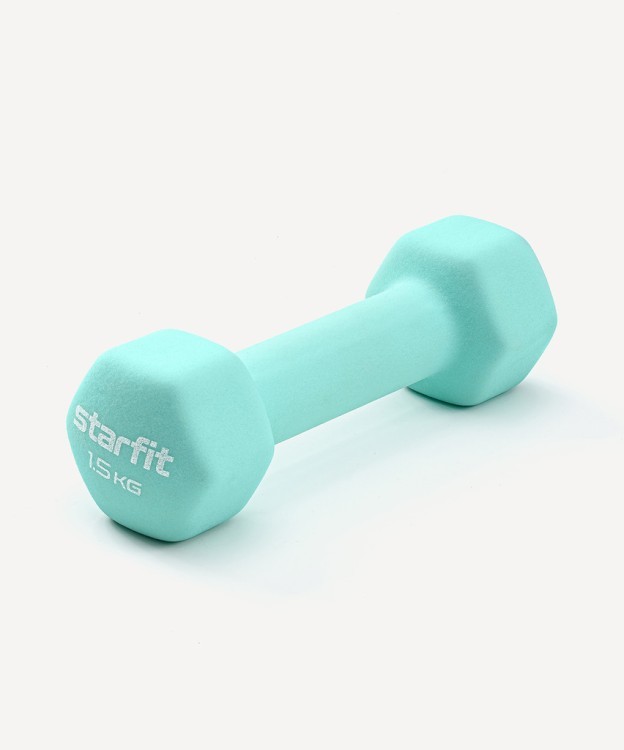 Гантель неопреновая STARFIT DB-201 1,5 кг, мятный (2103511)