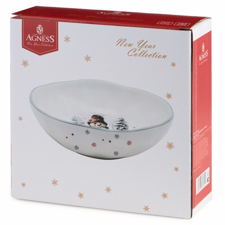 Салатник agness "с новым годом!" 17*5,7 см Agness (358-2322)