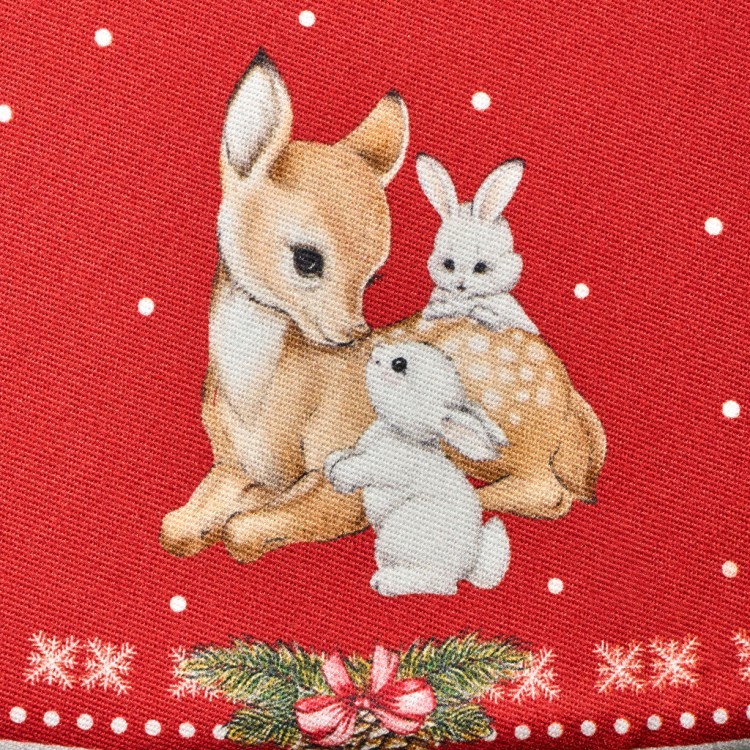 Скатерть  овальная  "с новым годом" ,140х180см ,красный, 100% хлопок ,твил Lefard (850-763-4)