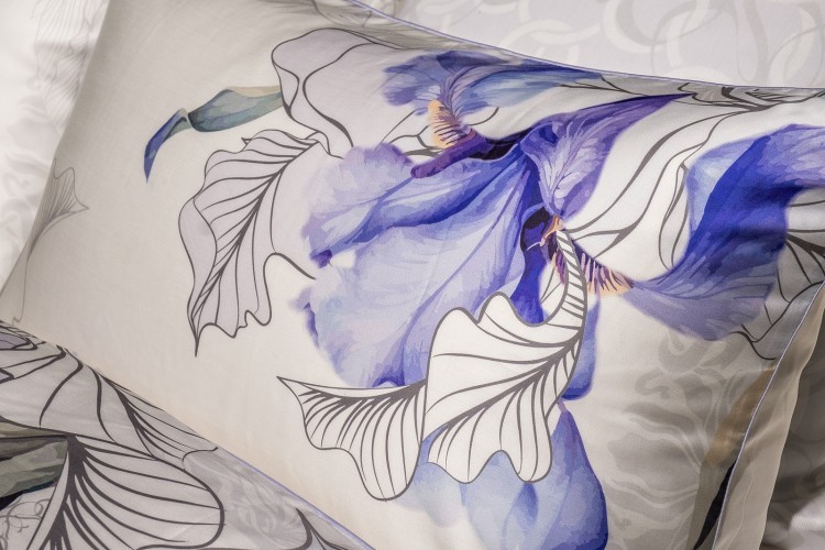 Комплект постельного белья Ирисы, тенсель (145*210-2шт, 50*70-2шт) (TT-00015789)