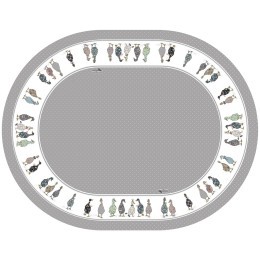 Скатерть овальная "family farm",140х180см, серый 100% хлопок,твил c пропиткой Lefard (850-750-4)