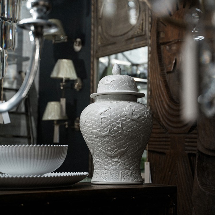Ваза RYJF68, фарфор, white, ROOMERS FURNITURE