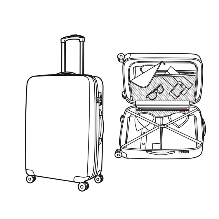 Чемодан 4-х колесный suitcase l (95л) (54997)