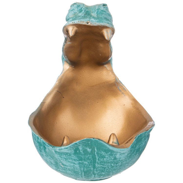 Шкатулка декоративная для мелочей "бегемот"  30*22 см  цвет: бирюза с золотом ИП Шихмурадов (169-338)