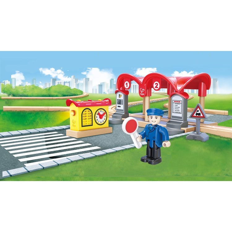 Элемент игрушечной железной дороги - Наземная станция с информационным табло (E3702_HP)