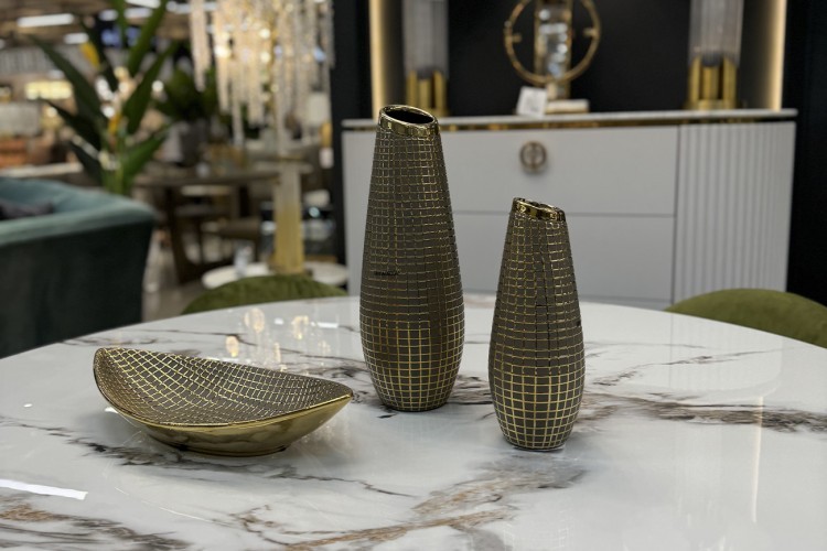 Ваза с золотым декором d12*35см (TT-00006918)