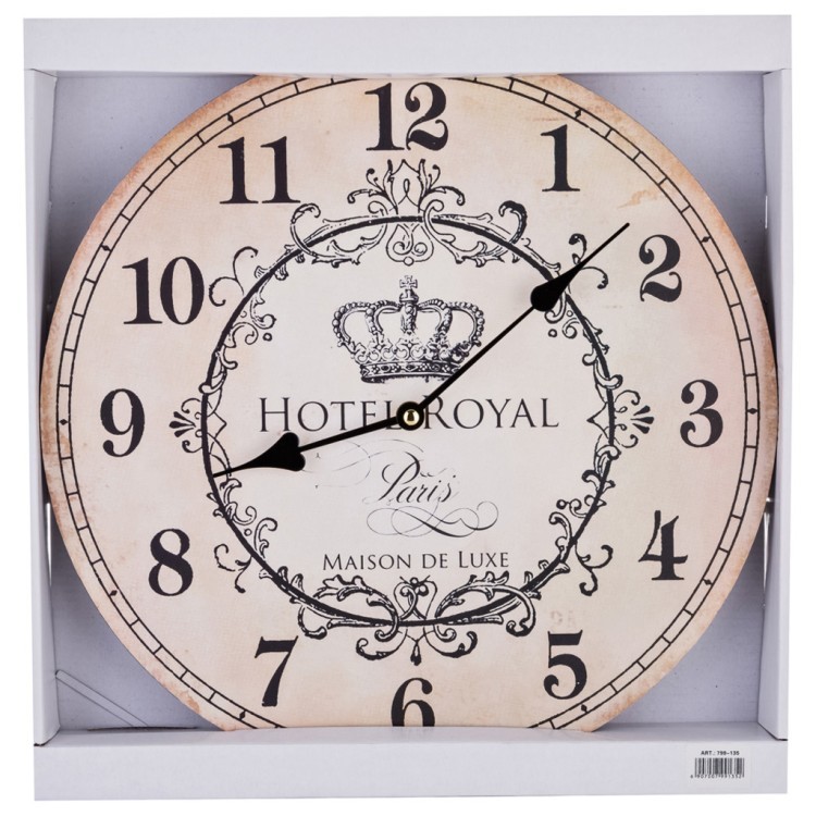 Часы настенные (кварцевые) "hotel royal" 34*34*4,5 см (кор=12 шт.) Lefard (799-135)