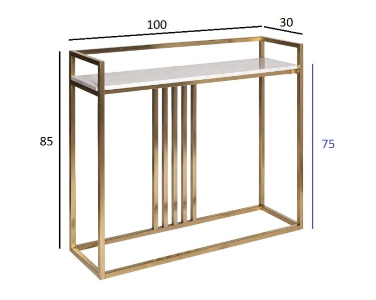 Консоль Misty Nuova иск.мрам/мат.зол 100*30*85см (TT-00008823)