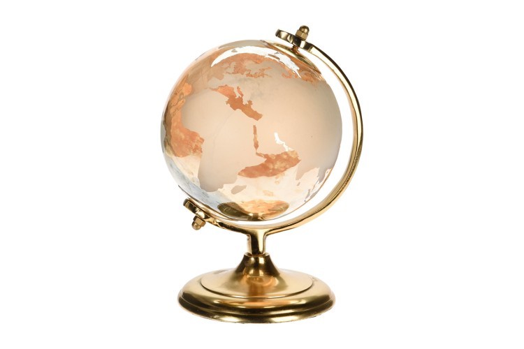 Глобус декоративный стеклянный янтарь 17*13*25см (TT-00007360)
