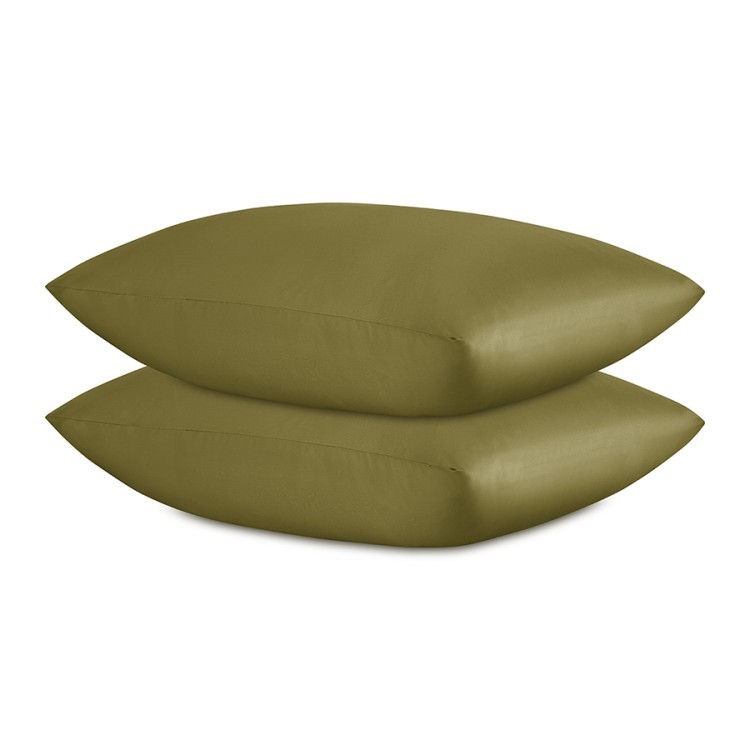 Комплект постельного белья из премиального сатина оливкового цвета из коллекции essential, 150х200 с (79820)