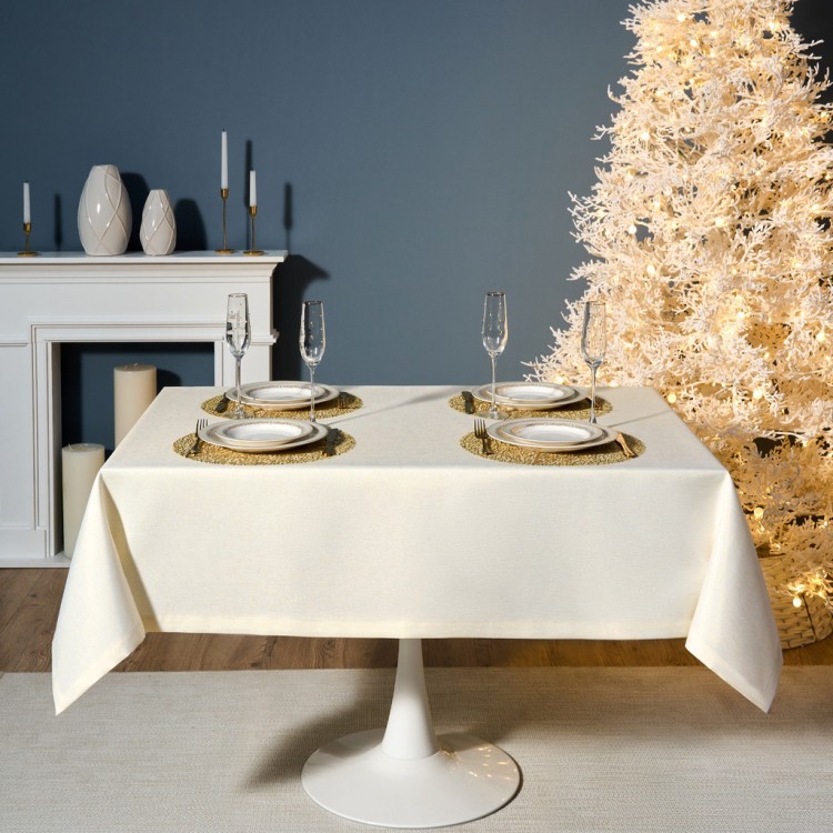 Скатерть  140х180 cm прямоугольная, "феерия. золото", цвет: бежевый, tm lefard, полиэстер 100% (кор= Lefard (986-003-20)