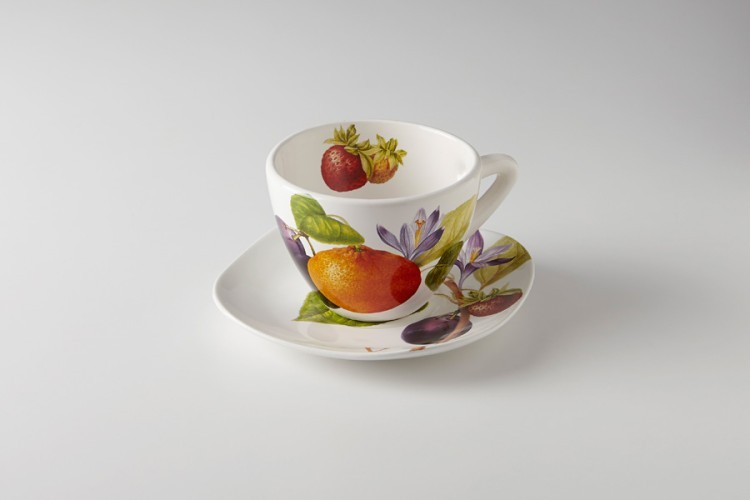 Чашка с блюдцем Фруктовая фантазия Ceramiche Viva ( CV2-9904-AL )