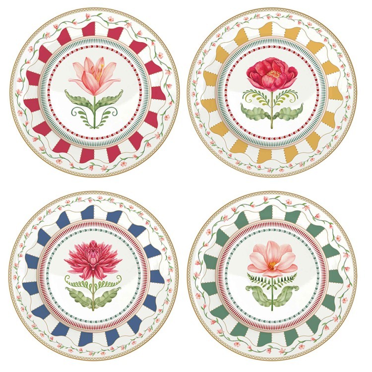 Набор десертных тарелок flowery, 19 см, 4 шт. (80332)
