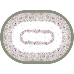 Скатерть  овальная  "ирисы" ,160х220см,100% хлопок,твил c пропиткой белый Lefard (850-743-41)