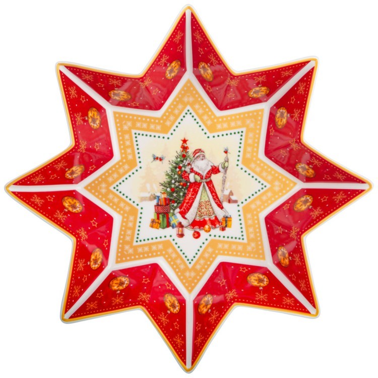 Блюдо-звезда lefard "дед мороз" 26х5см красное Lefard (85-1624)