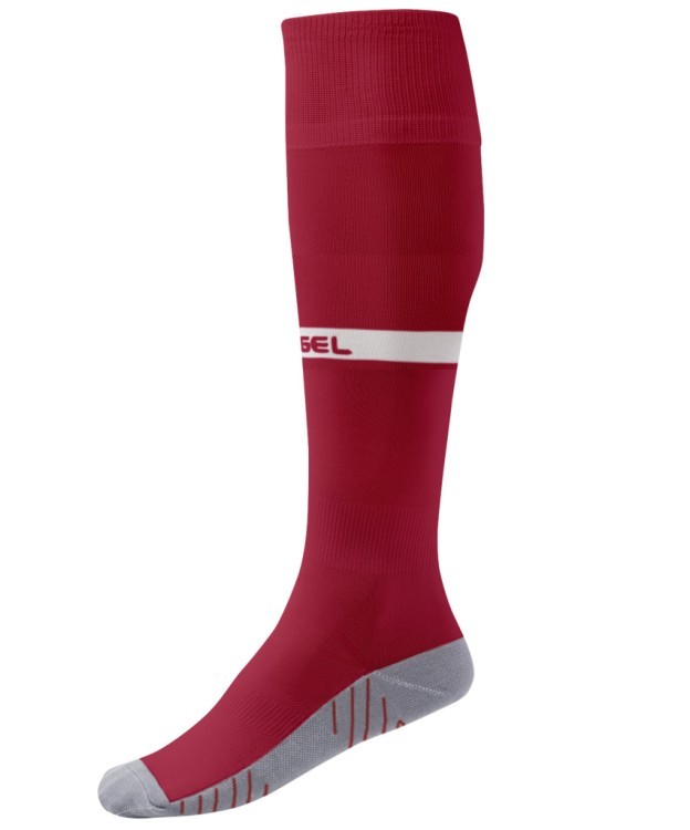 Гетры футбольные JÖGEL CAMP ADVANCED SOCKS, гранатовый/белый (2092900)
