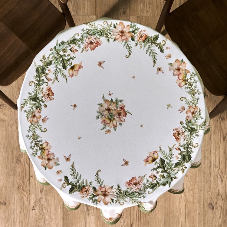 Скатерть круглая "sense" 150см ,зеленый 100%хлопок, твил с пропиткой Lefard (850-753-23)