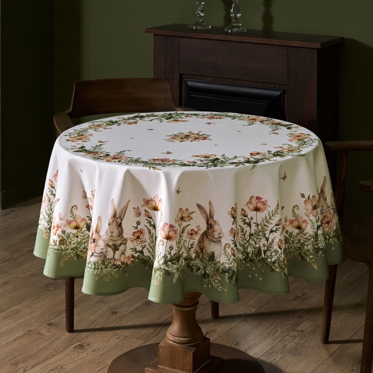 Скатерть круглая "sense" 150см ,зеленый 100%хлопок, твил с пропиткой Lefard (850-753-23)