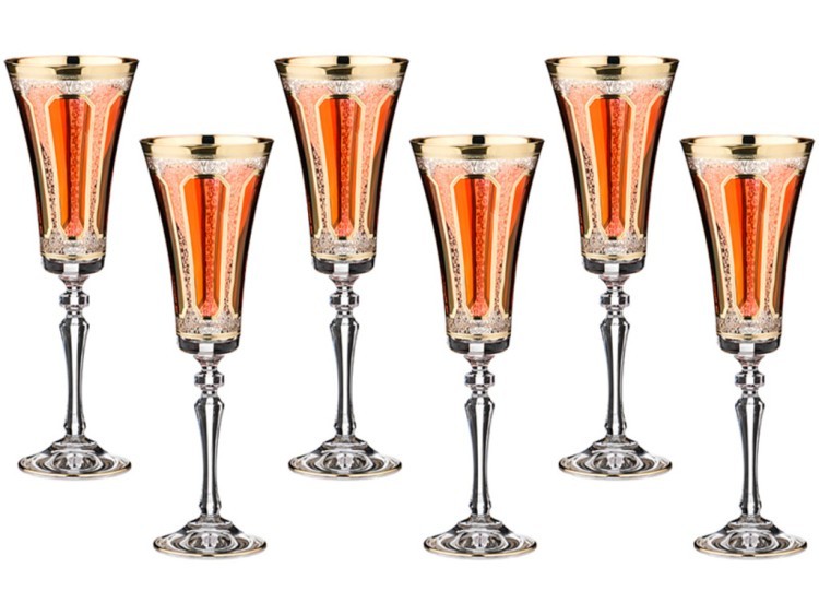 Набор бокалов для шампанского из 6 шт. "рубикондо" 180 мл.высота=22 см. Combi (666-049)