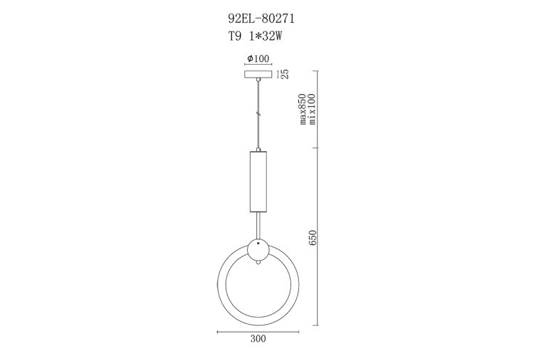 Светильник подвесной латунь, h100см (TT-00011659)
