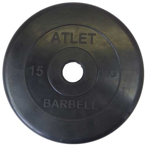 Блин для штанги обрезиненный MB Atlet d-51 15 кг (56448)