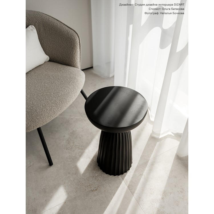 Столик приставной ujev, D30,5 см, черный (80163)