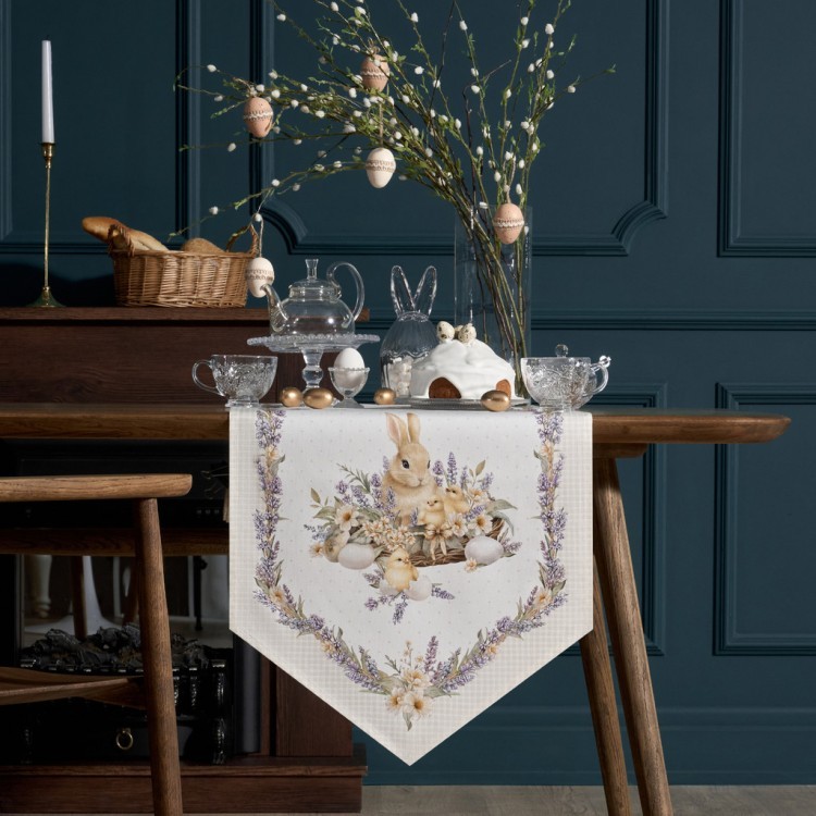 Дорожка "лавандовая весна" 45х145см, 100% хлопок, твил Lefard (850-768-3)