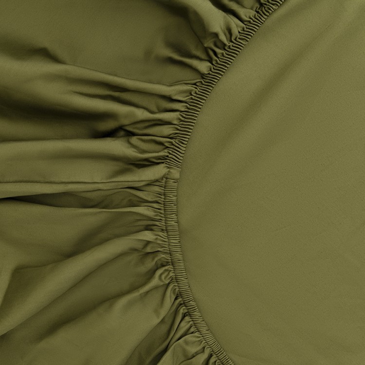 Простыня на резинке из сатина из коллекции meditation, olive, 160х200х30 см (77757) Простыня на резинке из сатина из коллекции meditation, olive, 160х200х30 см (77757)