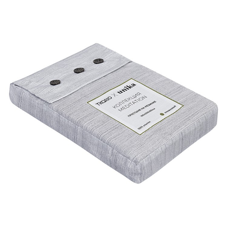 Простыня на резинке из сатина из коллекции meditation, olive, 160х200х30 см (77757) Простыня на резинке из сатина из коллекции meditation, olive, 160х200х30 см (77757)